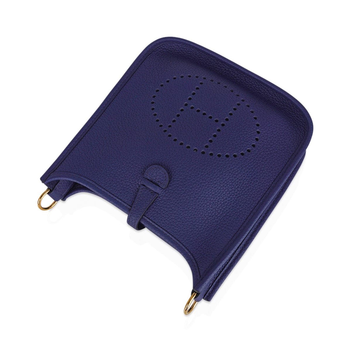 Hermes TPM Evelyne Mini Bag Blue Sapphire Blue Indigo Strap Clemence Leather with Gold Hardware