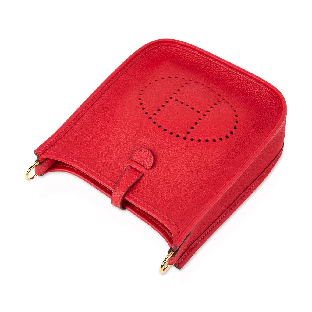 Evelyne TPM Bag Rouge Piment Taurillon Maurice Leather Gold Hardware