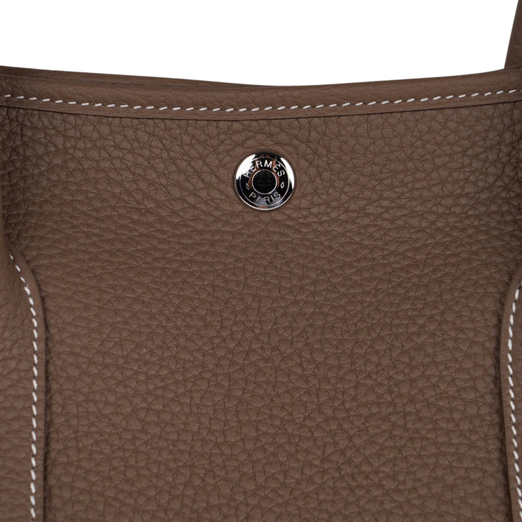 Garden Party 36 Bag Etoupe & Clemence Leather Palladium