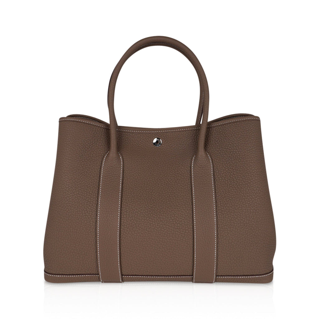 Garden Party 36 Bag Etoupe & Clemence Leather Palladium