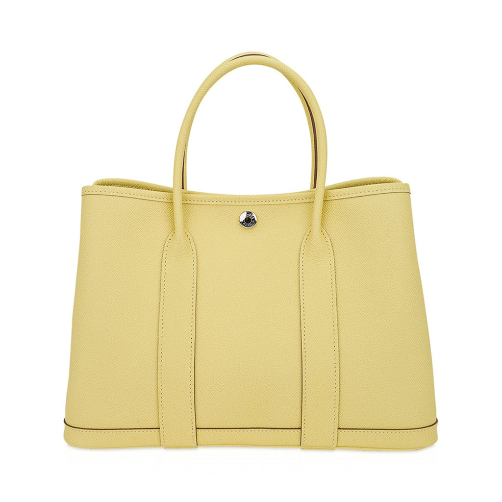 Garden Party 30 Bag Jaune Poussin Epsom Leather with Palladium Hardware