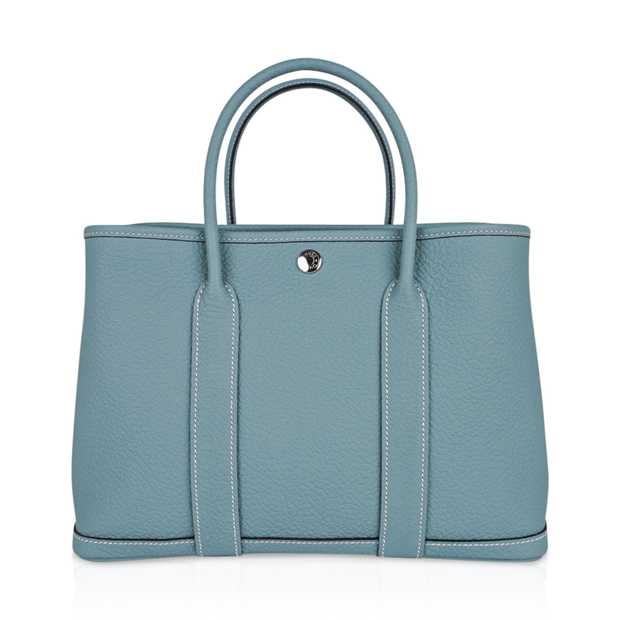 Bag Garden Party 30 Bag Ciel / Vache Country Leather Palladium New w/Box