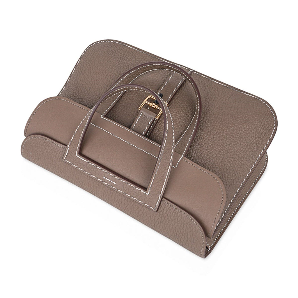 Halzan 25 Etoupe Bag Gold Hardware Clemence Leather