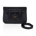 Halzan 25 Bag Black Gold Hardware Clemence Leather New w/Box