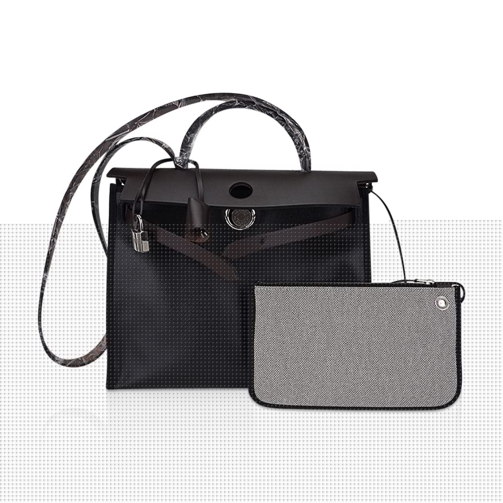 Herbag Zip 31 Bag Retourne Black Berline & Rouge Sellier Leather with Palladium Hardware