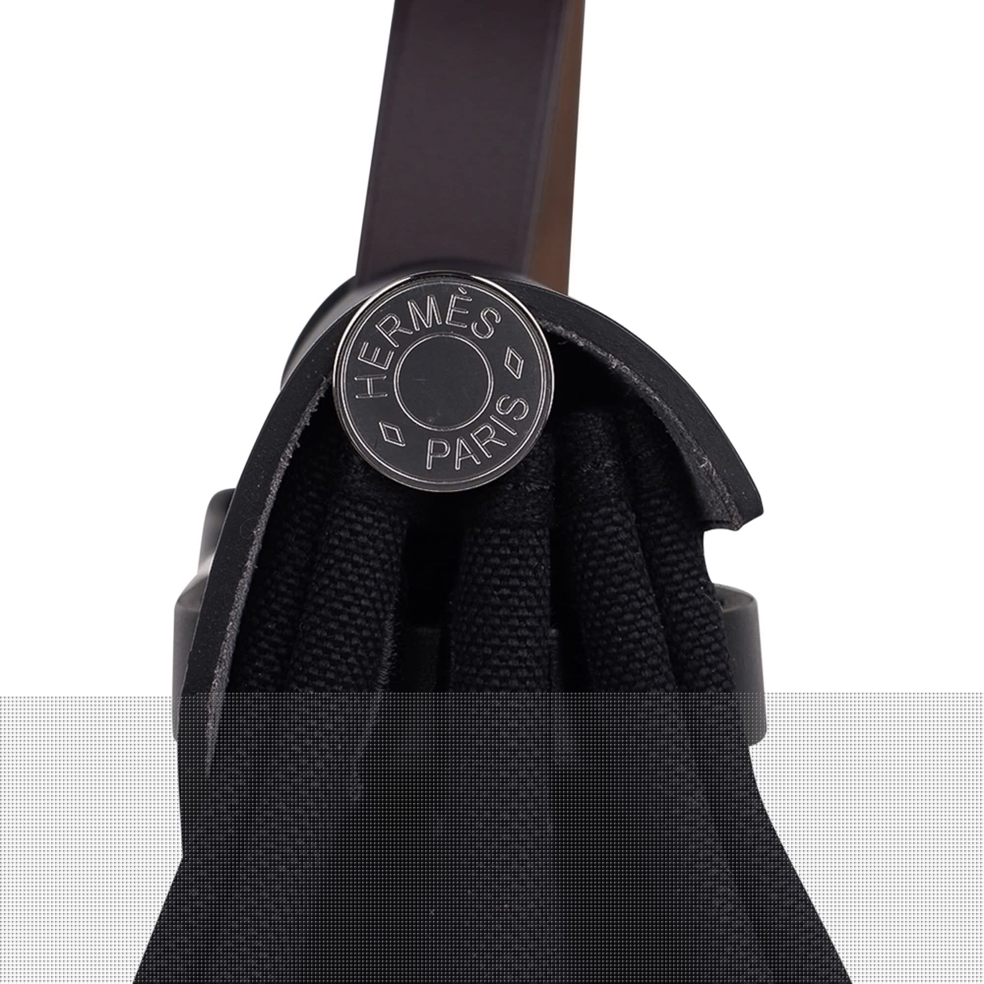 Herbag Zip 31 Bag Black Canvas & Blue Indigo Vache Hunter Leather with Palladium Hardware