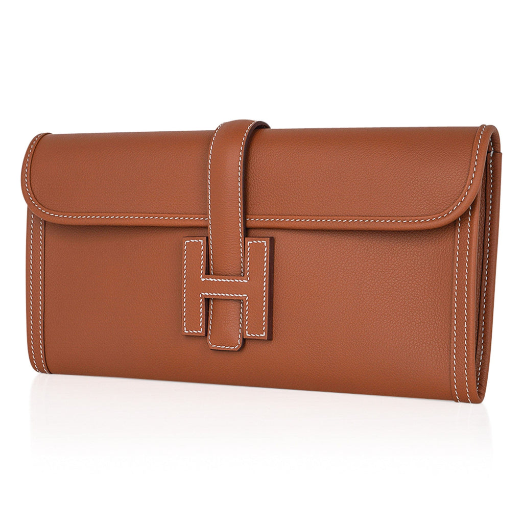 Jige Elan 29 Gold Clutch Bag Evercolor Leather