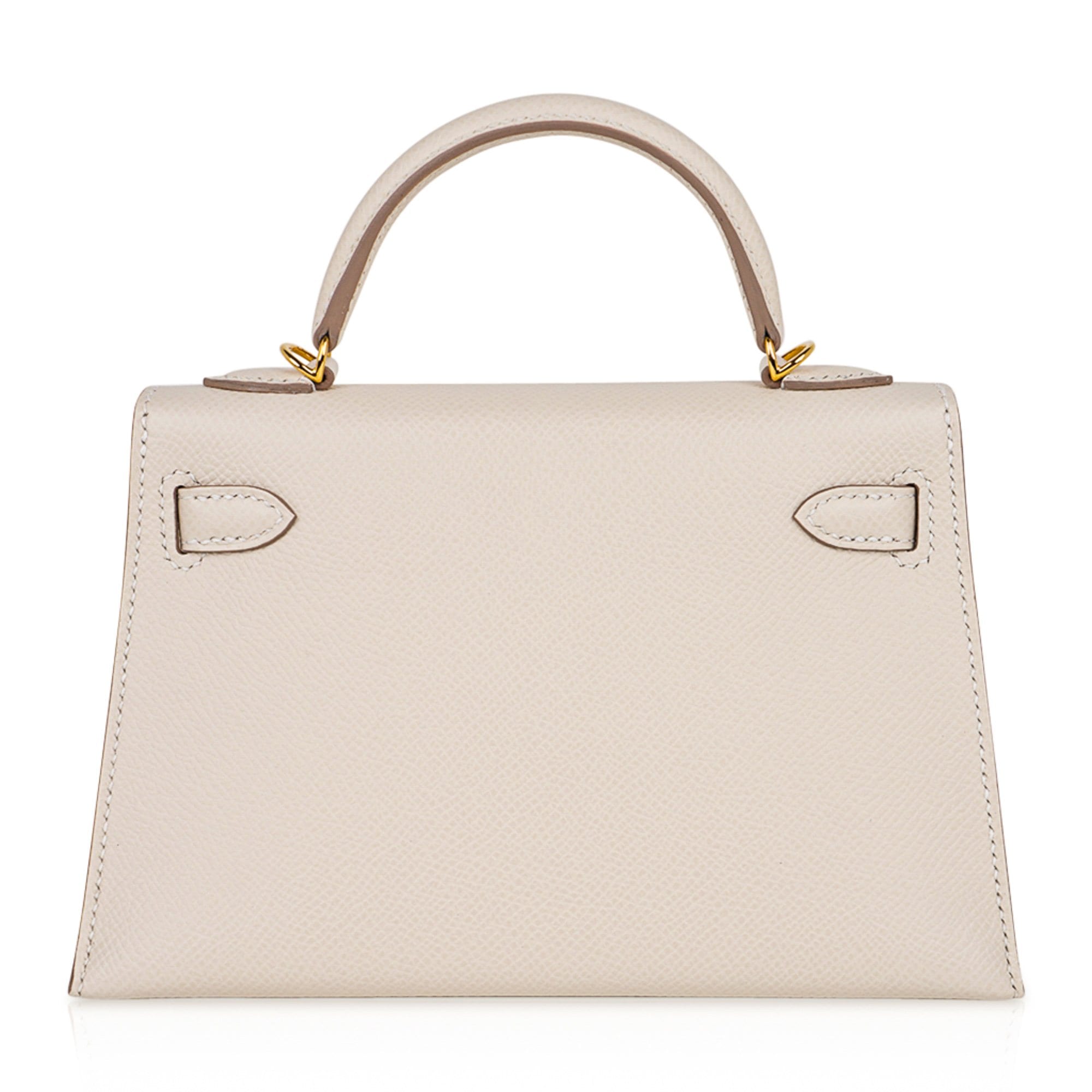 Kelly 20 Mini Sellier Bag Craie Epsom Leather with Gold Hardware