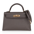 Kelly 20 Mini Sellier Bag Etain Epsom Leather Gold Hardware New w/Box