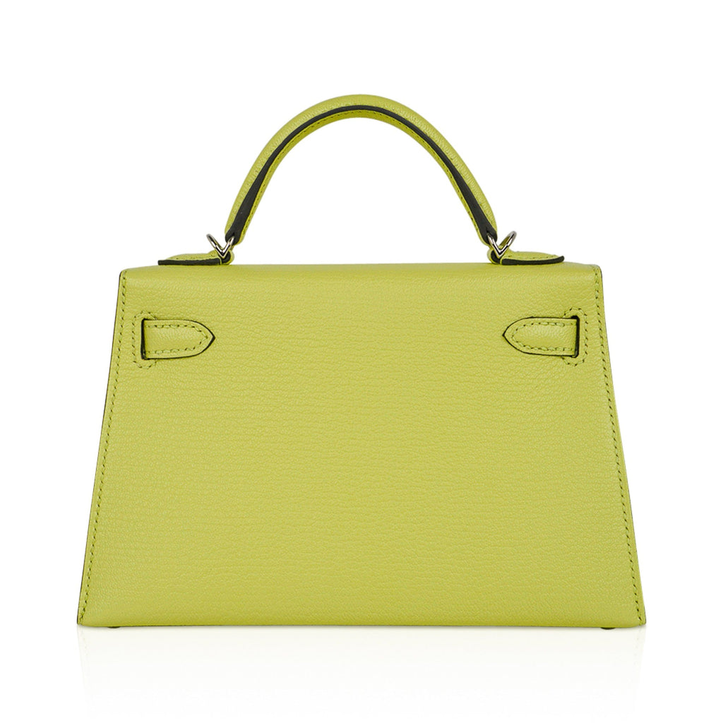 Mini Kelly 20 Bag Sellier Jaune Bourgeon Chevre Leather with Palladium Hardware