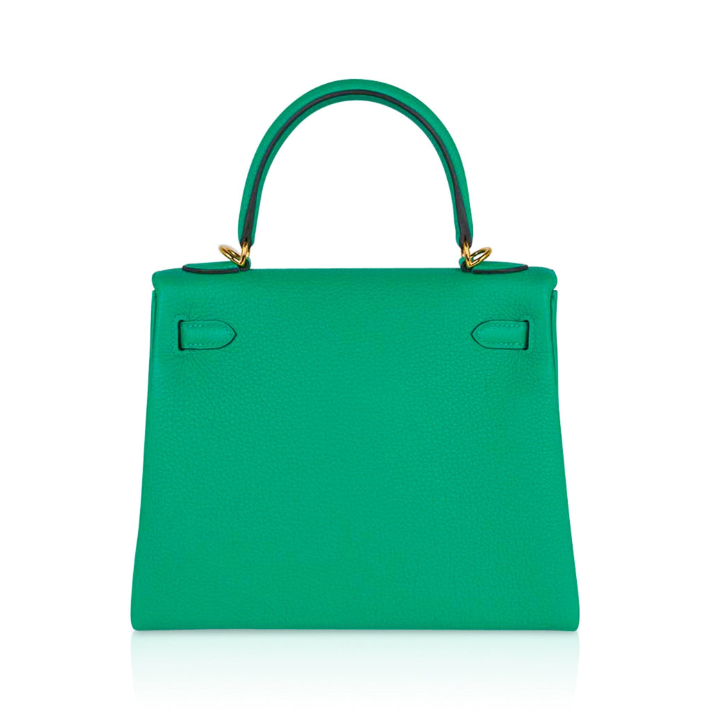 Kelly Retourne 25 Bag Menthe Togo Gold Hardware New w/Box