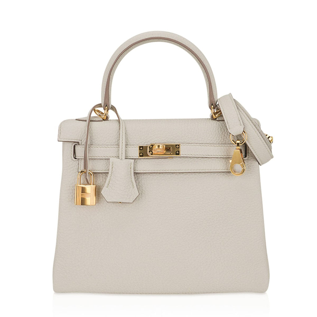 Kelly 25 Retourne Bag Beton Togo Leather with Gold Hardware