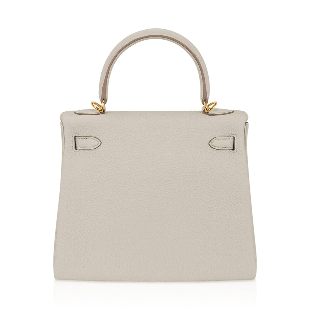 Kelly 25 Retourne Bag Beton Togo Leather with Gold Hardware