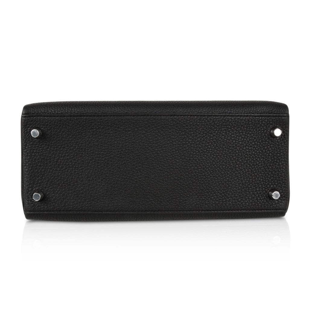 Kelly 28 Bag Black Retourne Togo Palladium Hardware
