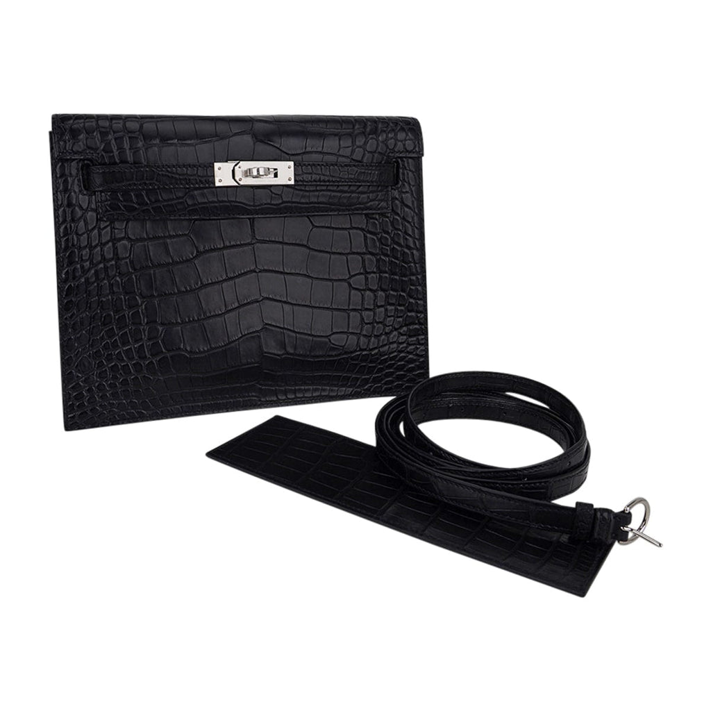 Limited Edition Kelly Danse Bag Matte Black Crocodile