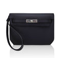 Kelly Depeches 25 Pouch Bag Blue Ocean Togo Leather with Palladium Hardware