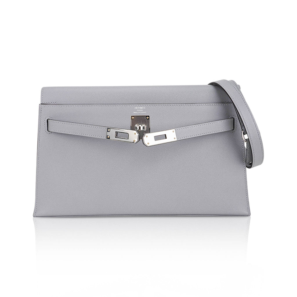 Kelly Elan Gris Pantin Veau Madame Leather with Palladium Hardware