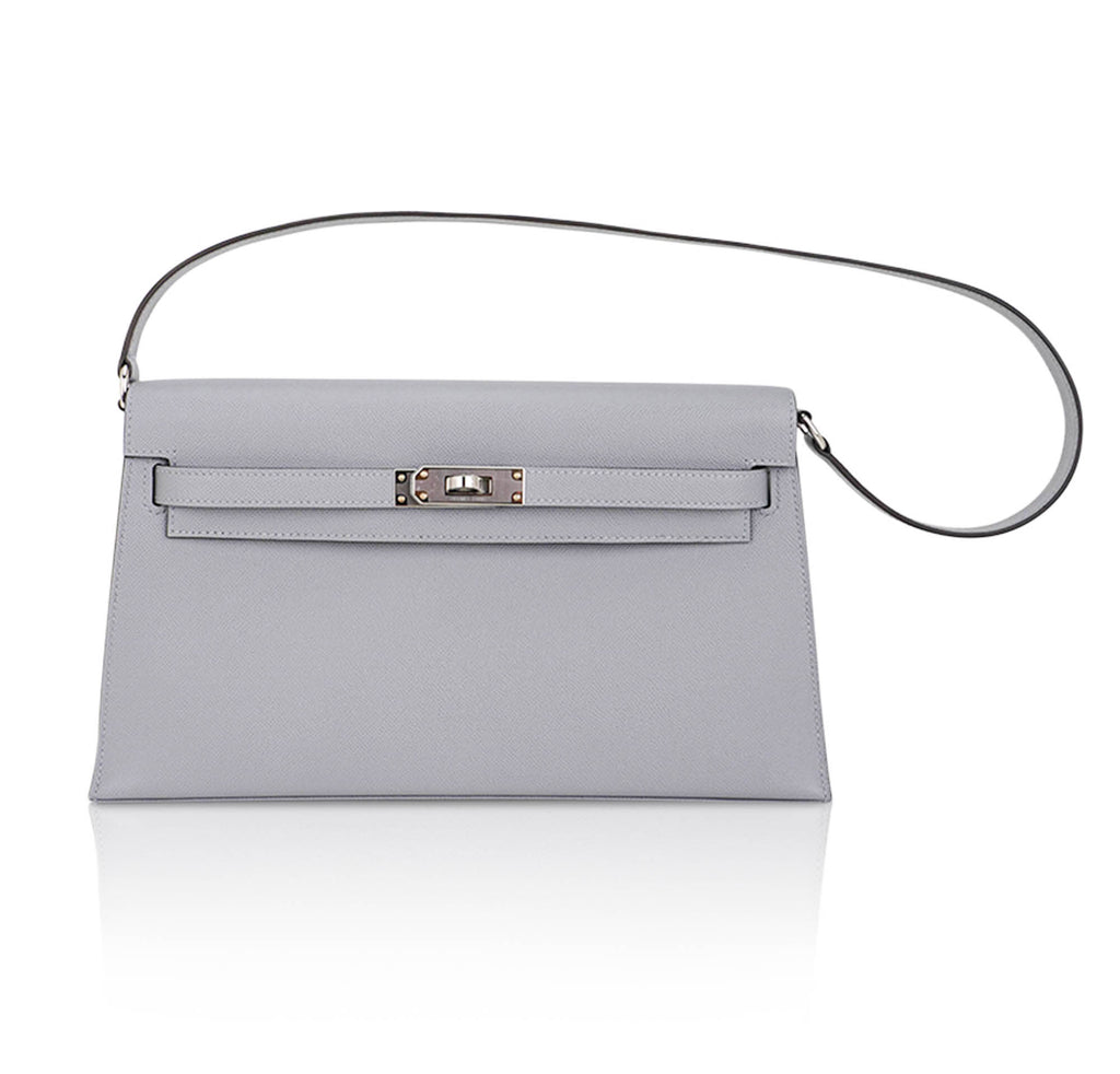 Kelly Elan Gris Pantin Veau Madame Leather with Palladium Hardware
