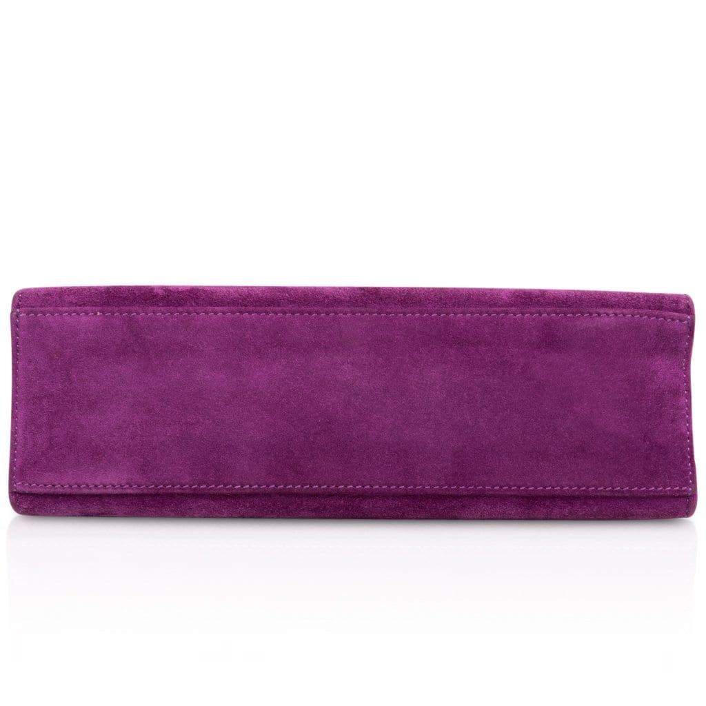 Kelly Pochette Doblis (Suede) Violet Purple Clutch Bag Gold