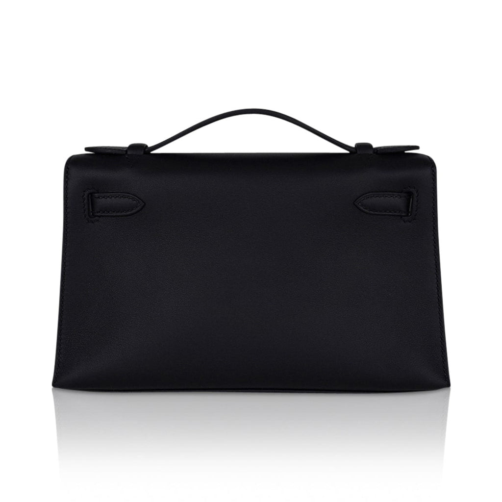 Kelly Pochette Bag Black Rose Gold Hardware Clutch