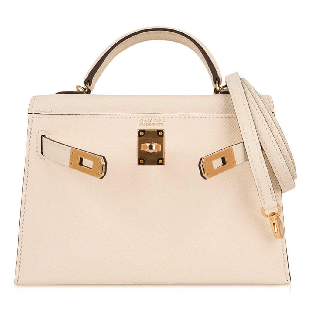 Mini Kelly 20 Bag Sellier Nata Epsom with Gold Hardware