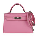Mini Kelly 20 Sellier Bag in 5P Pink Bubblegum Epsom Leather with Palladium Hardware