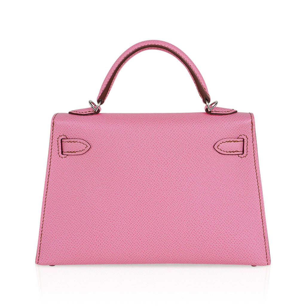 Mini Kelly 20 Sellier Bag in 5P Pink Bubblegum Epsom Leather with Palladium Hardware