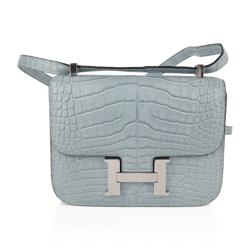 Limited Edition Micro Constance Bag Ciel Matte Alligator with Palladium Hardware