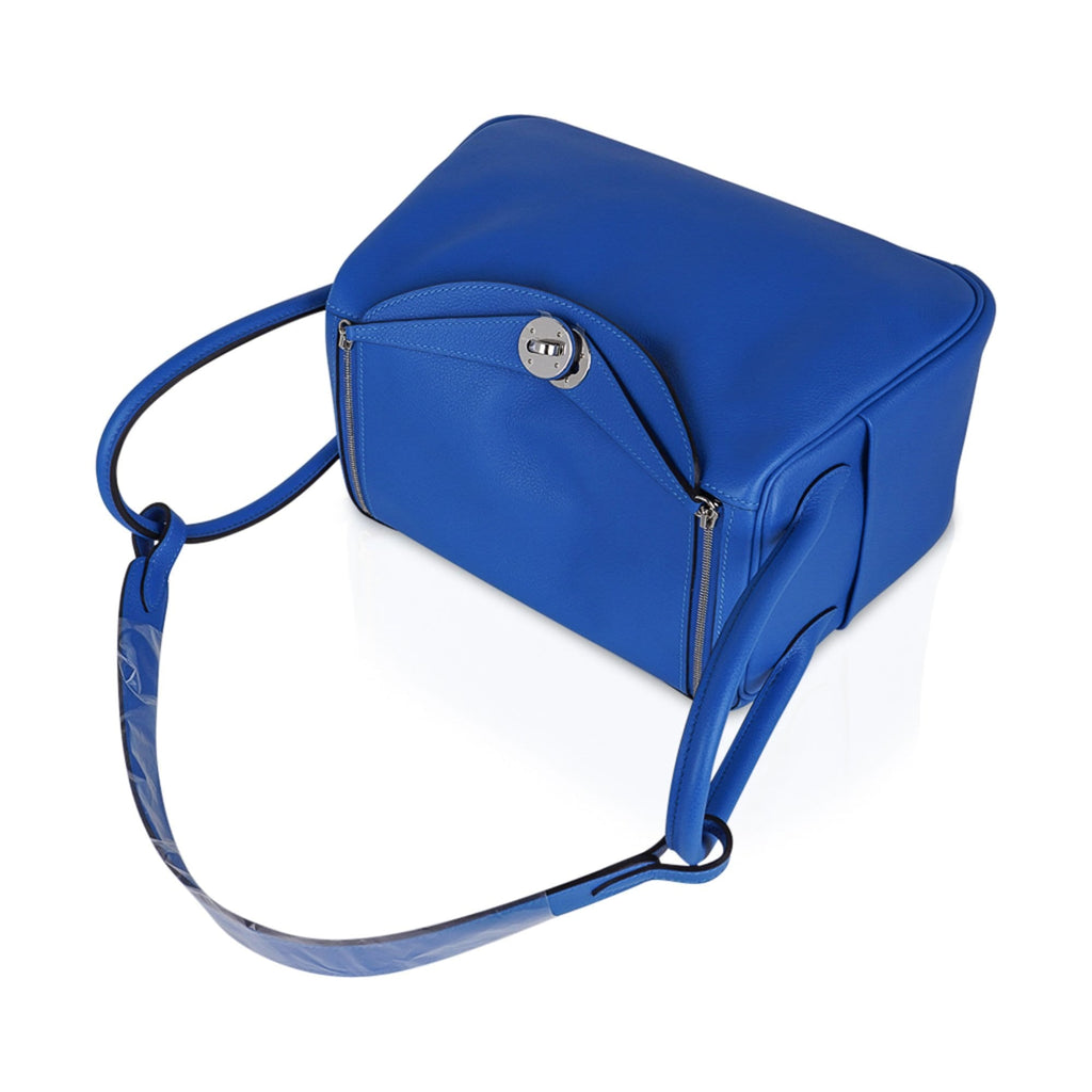 Lindy 26 Bag Blue Hydra Evercolor Leather with Palladium Hardware