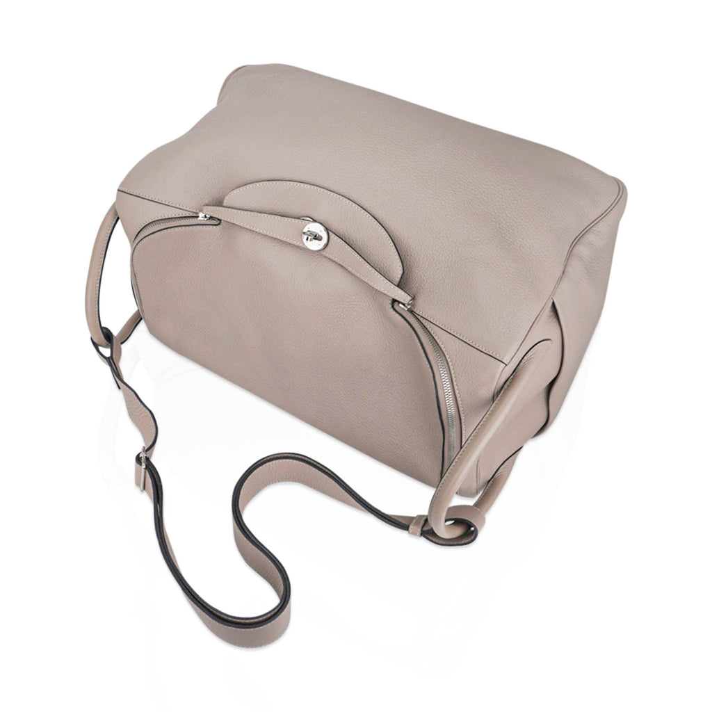 Lindy 45 Bag Gris Tourterelle Clemence Leather with Palladium Hardware