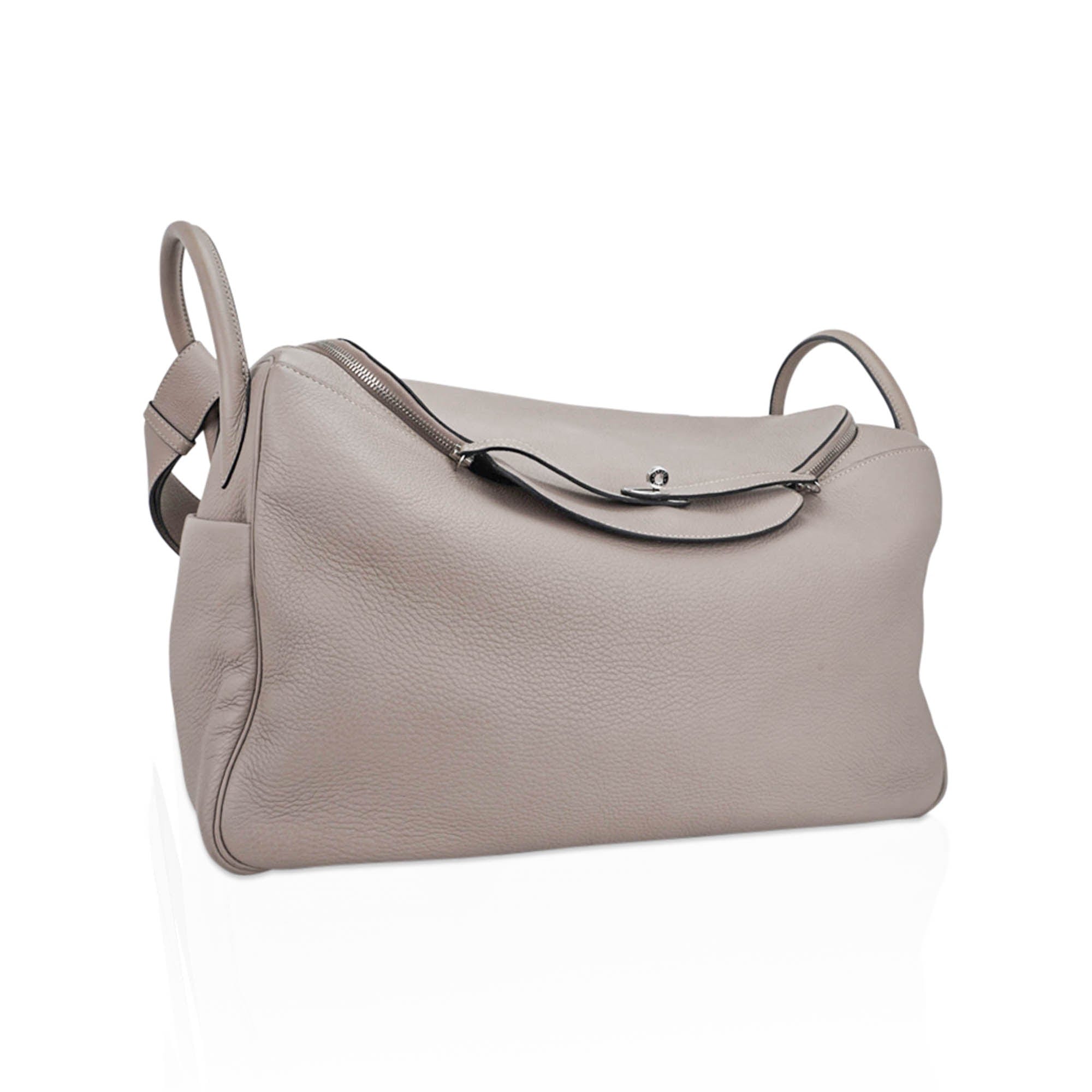 Lindy 45 Bag Gris Tourterelle Clemence Leather with Palladium Hardware