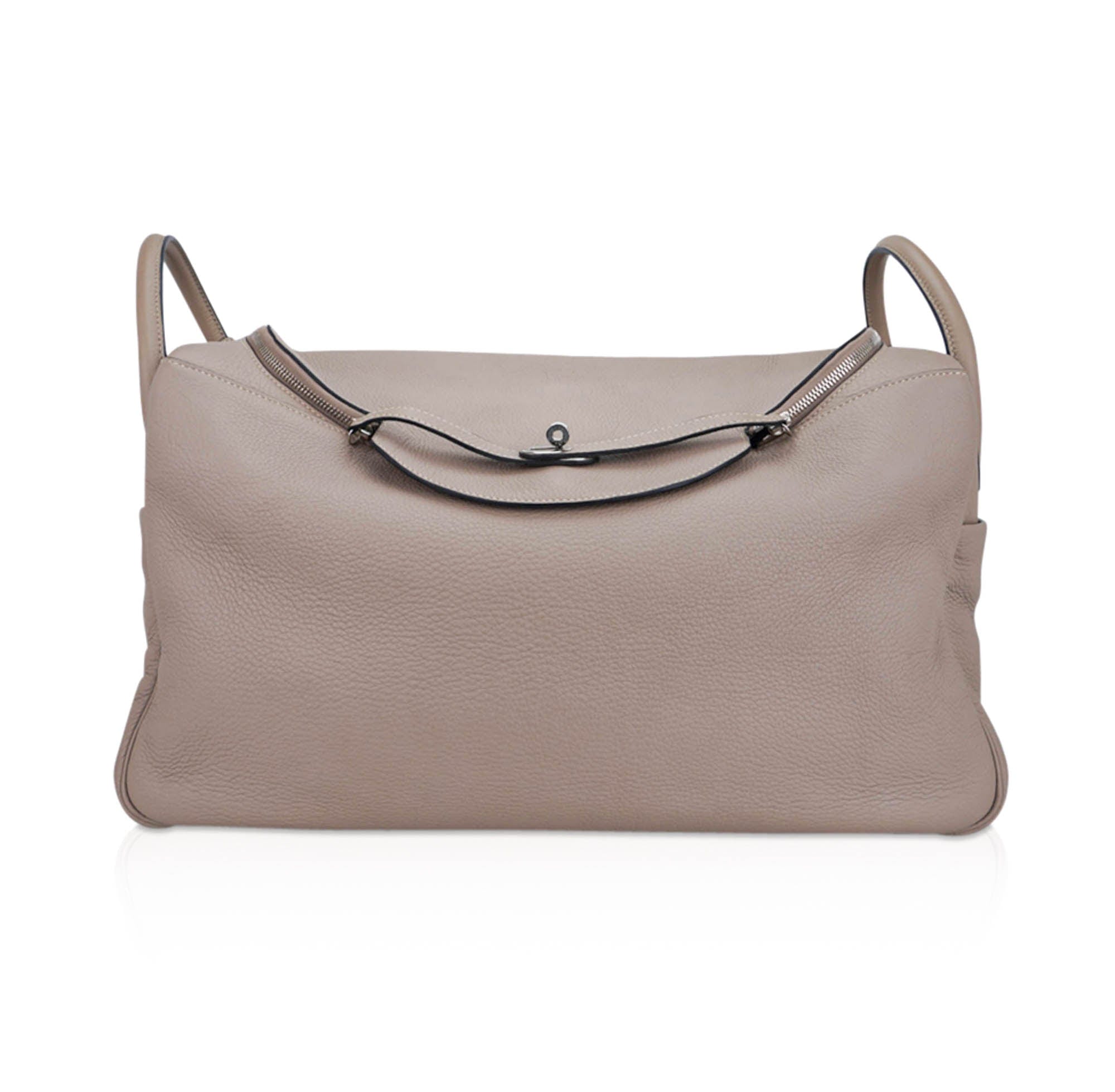 Lindy 45 Bag Gris Tourterelle Clemence Leather with Palladium Hardware