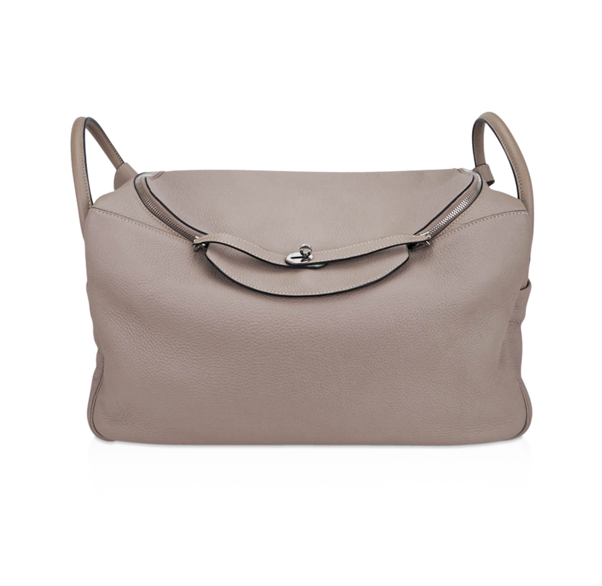 Lindy 45 Bag Gris Tourterelle Clemence Leather with Palladium Hardware