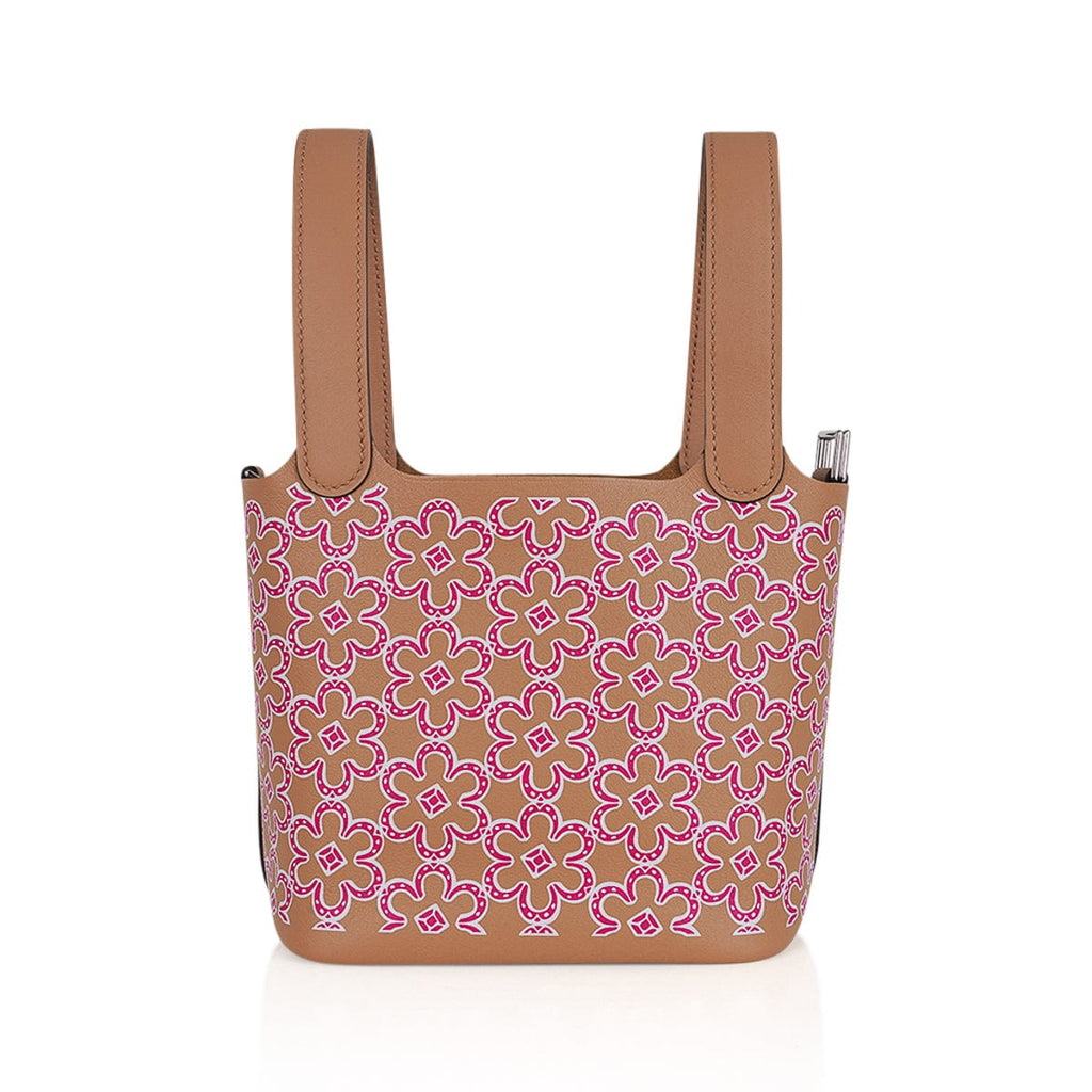 Picotin Lock 14 Micro Lucky Daisy Bag Chai with Rose Palladium Hardware