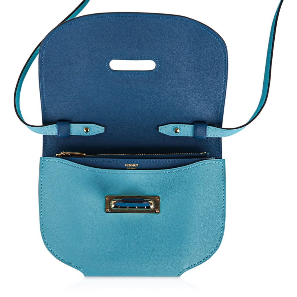 Convoyeur Mini Blue Atoll / Blue Colvert Swift Gold Hardware New