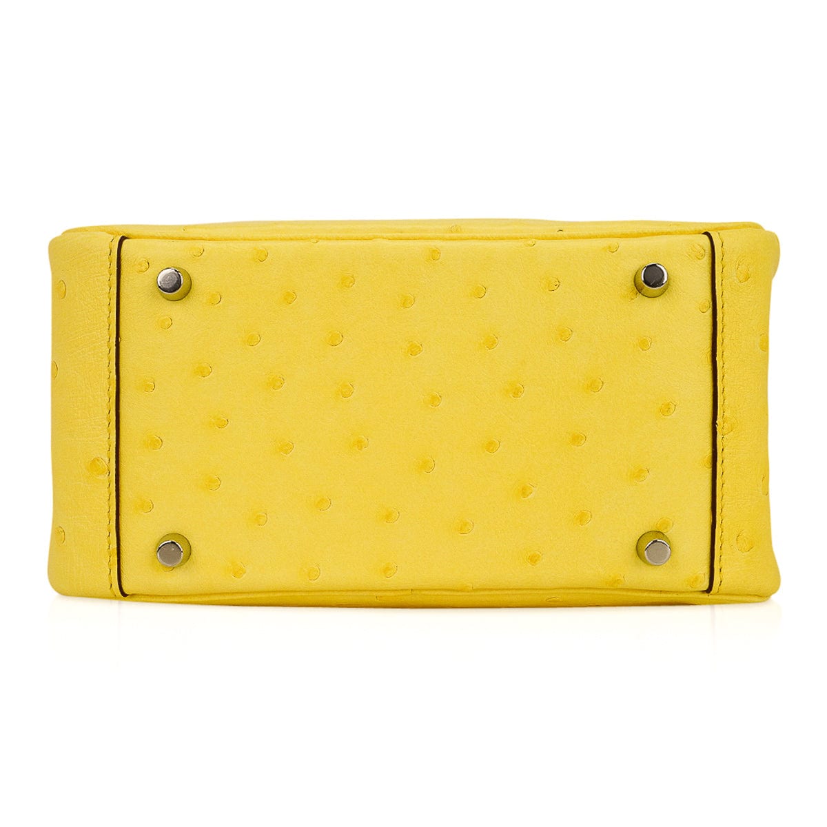 Mini Lindy 20 Bag Jaune Citron Ostrich Boreal with Palladium Hardware