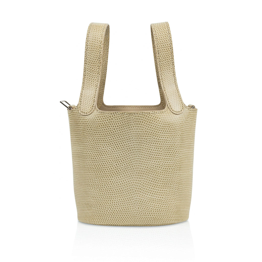 Picotin Lock Micro Mini 14 Bag Lizard Tote Palladium Hardware