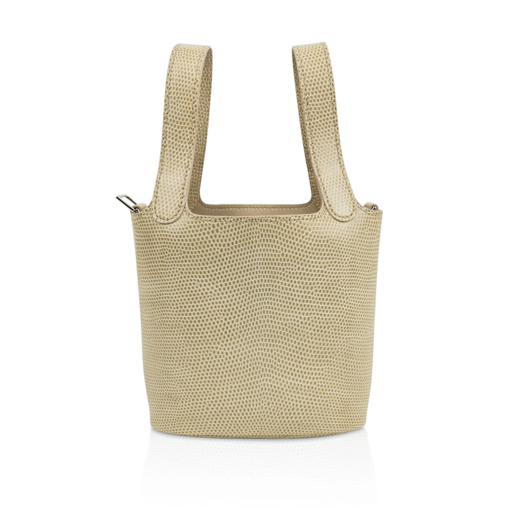 Picotin Lock Micro Mini 14 Bag Lizard Tote Palladium Hardware