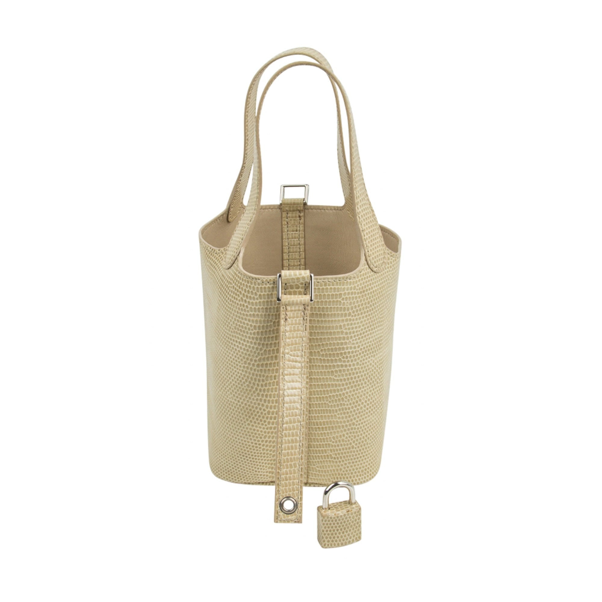 Picotin Lock Micro Mini 14 Bag Lizard Tote Palladium Hardware