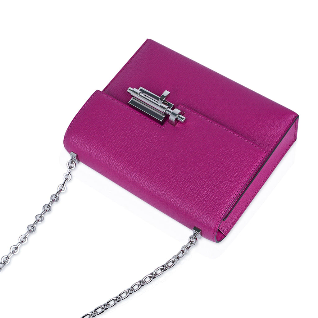 Mini Verrou Chaine Bag Rose Pourpre Chevre Leather
