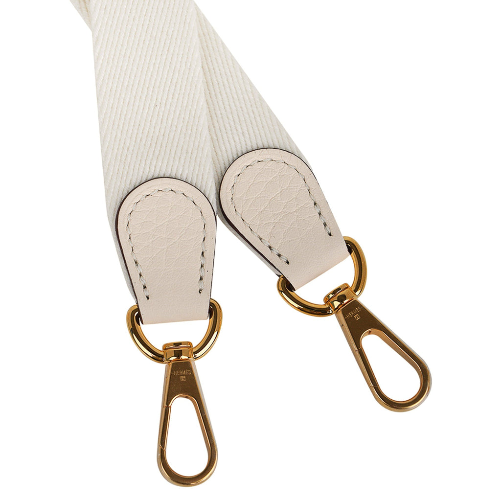 Evelyne TPM Nata / White Strap Crossbody Bag Clemence Gold Hardware