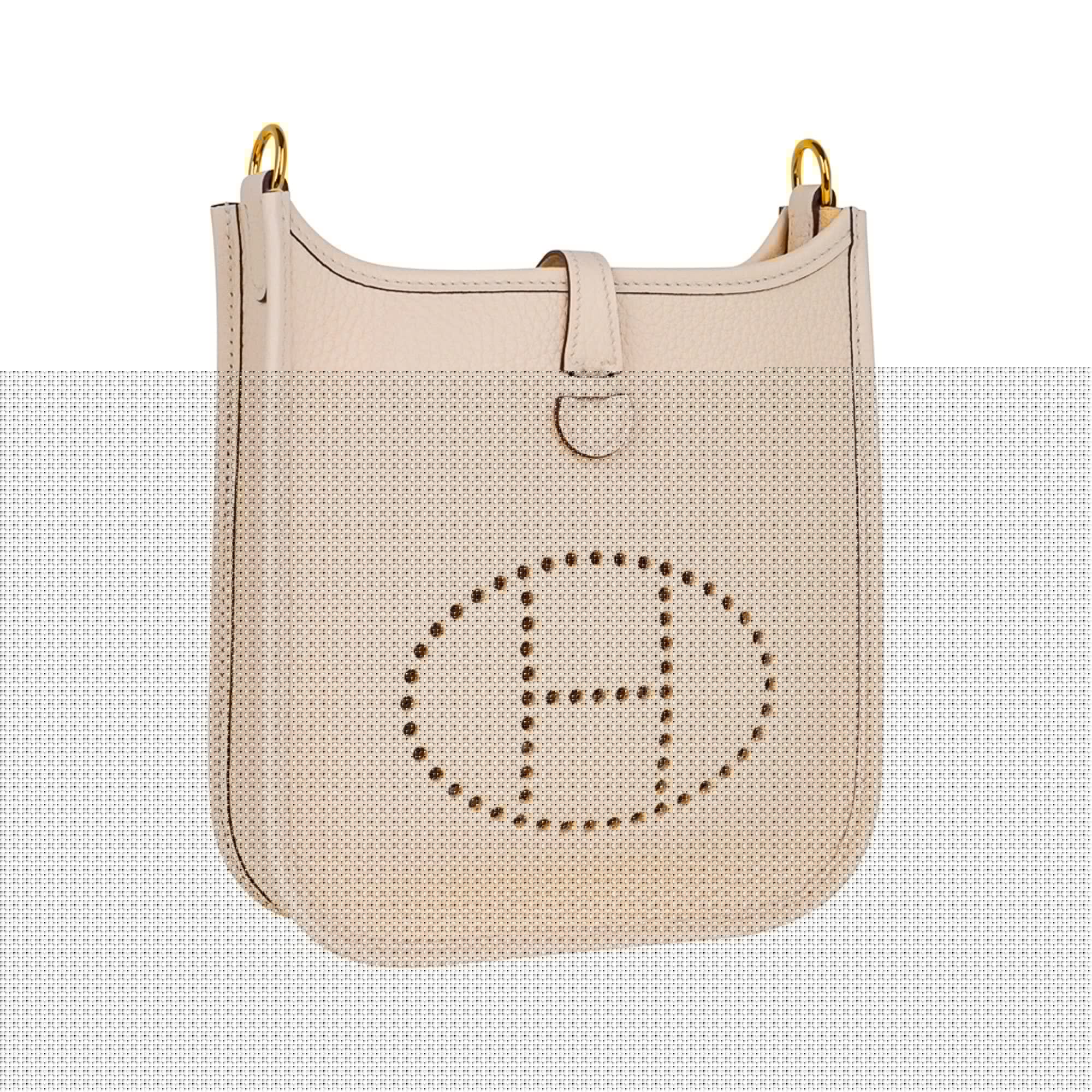 Evelyne TPM Nata / White Strap Crossbody Bag Clemence Gold Hardware