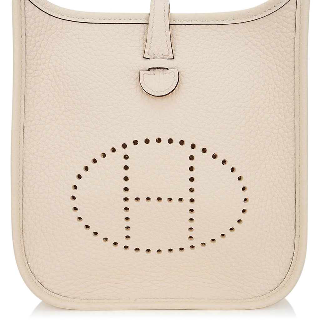 Mini Evelyne TPM Bag Nata Clemence Leather with Gold Hardware