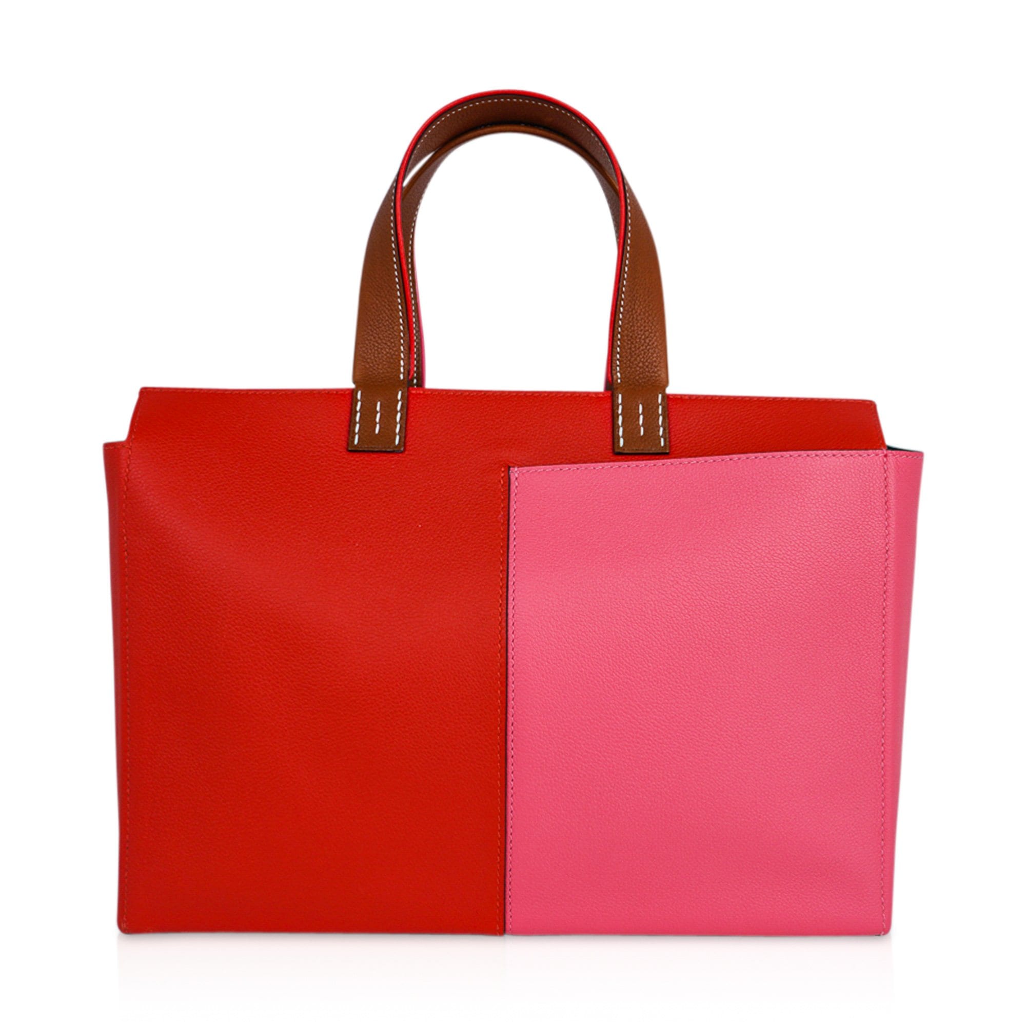 Bag Necto 34 Evercolor Rose Azalee / Capucine Fauve Palladium Tote New
