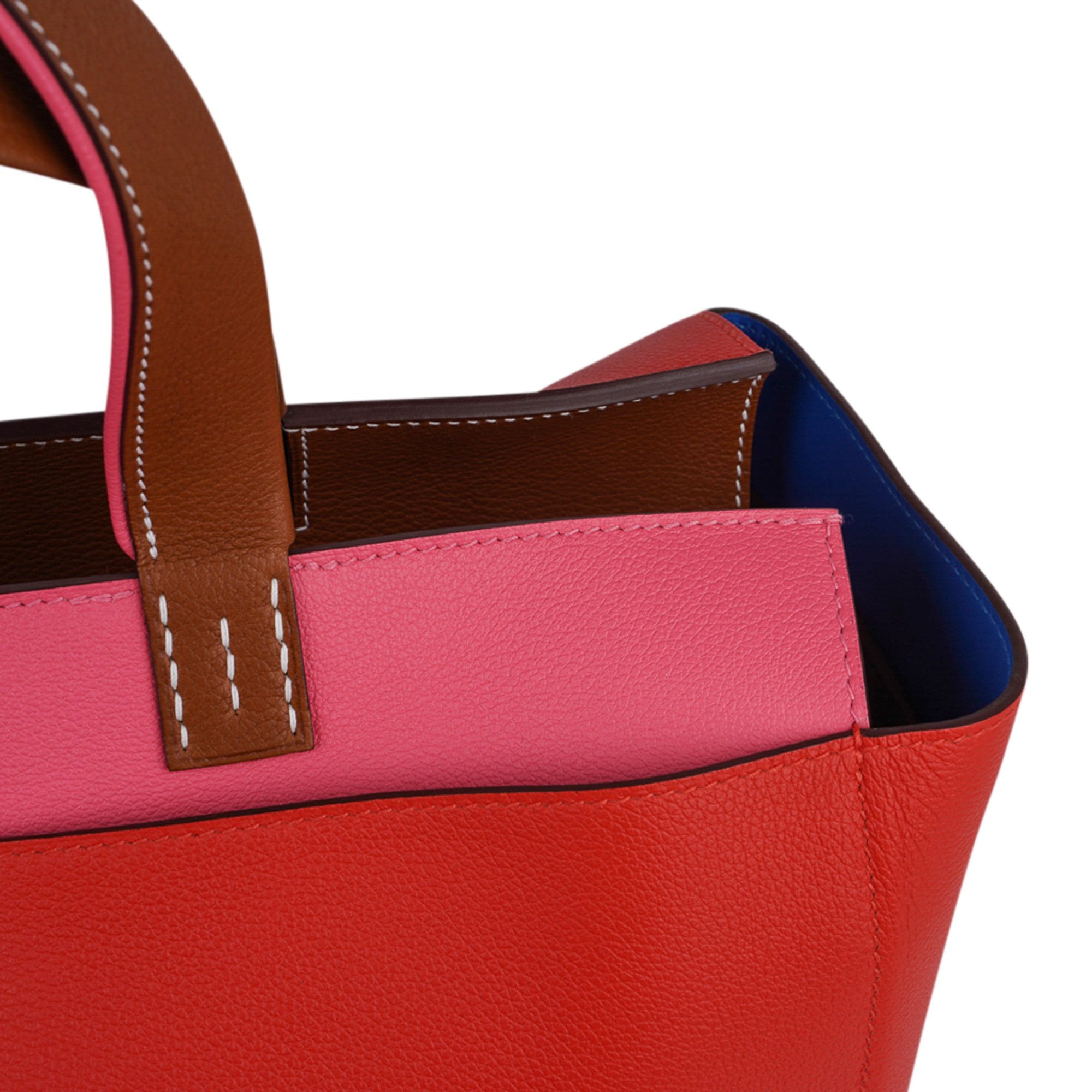 Bag Necto 34 Evercolor Rose Azalee / Capucine Fauve Palladium Tote New