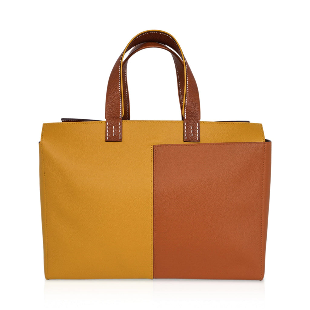 Bag Necto 34 Evercolor Toffee /  Jaune Ambre Palladium Tote New