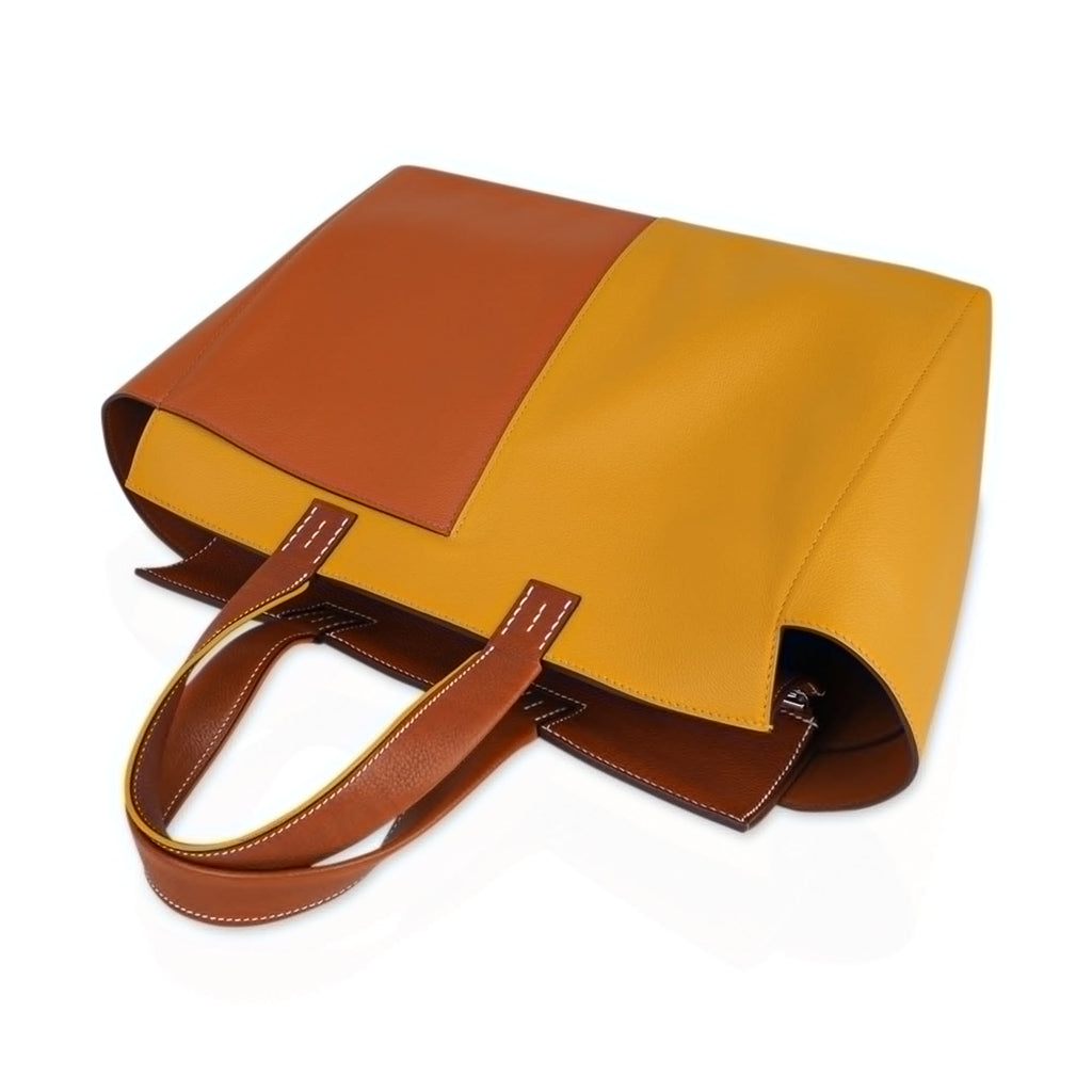 Bag Necto 34 Evercolor Toffee /  Jaune Ambre Palladium Tote New