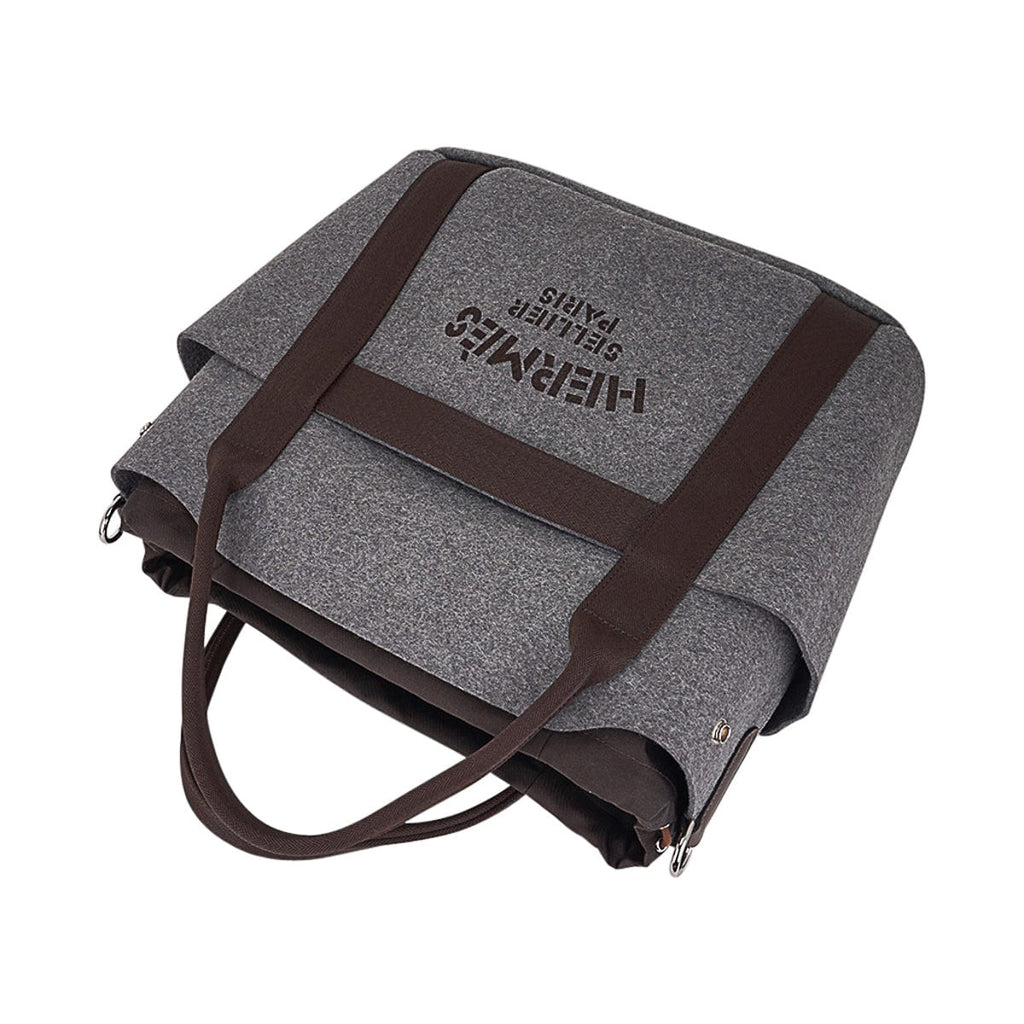 Tote Sac de Pansage Grooming Bag Gray Feutre/ Brown