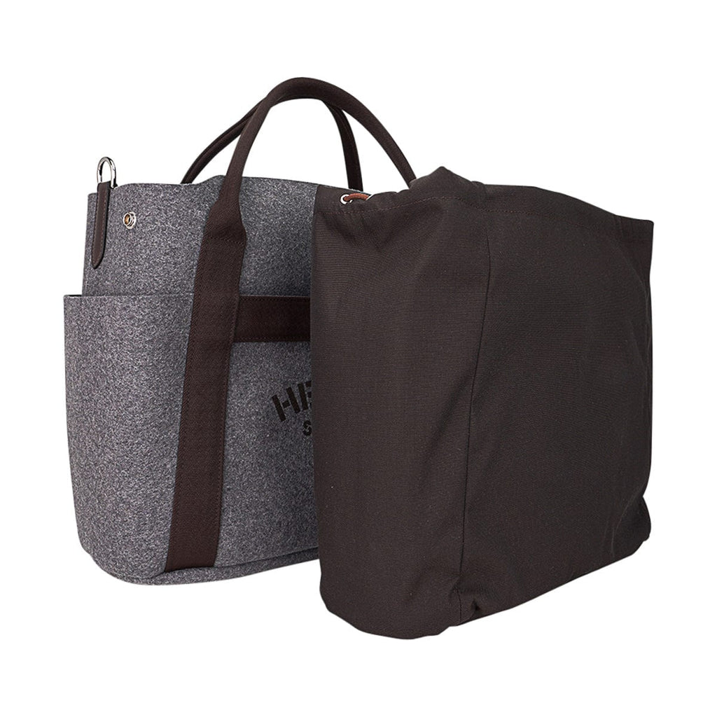 Tote Sac de Pansage Grooming Bag Gray Feutre/ Brown