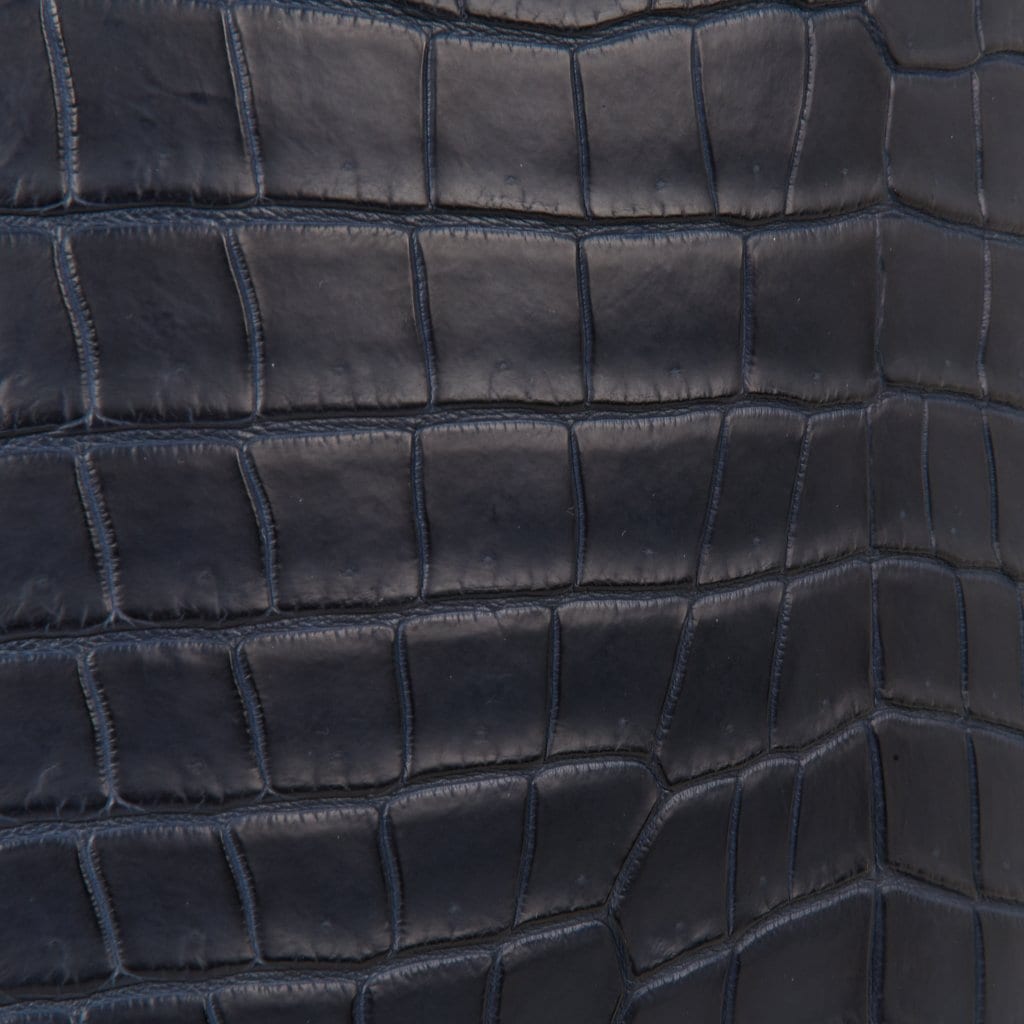 Picotin Lock 22 Blue Indigo Matte Porosus Crocodile Rare